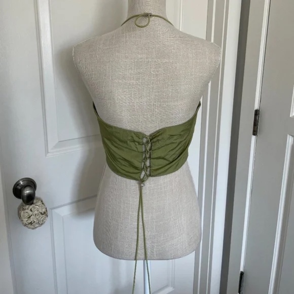 Forever 21 | Toggle Drawstring Halter Crop Top – Lace-Up Back, Size M - Picture 5 of 13